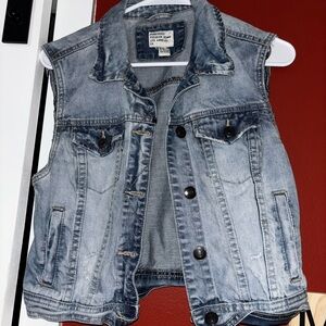 Forever 21 Denim Button Down Vest